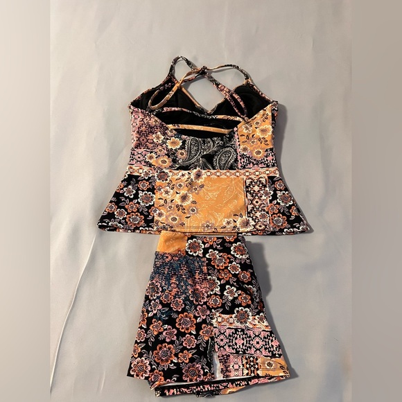 Garnet Hill‎ Floral Bathing Suit Skirt Swimsuit Top 6 Bottom Size 4 - Picture 4 of 15
